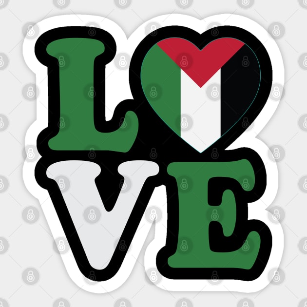 Love Palestine Sticker by MZeeDesigns